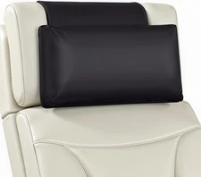 Leather Recliner Pillow, Adjustable Neck & Head Support 23"L x 15.8"W, Black 