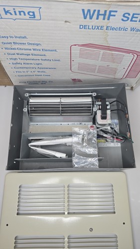 KING WHF2420-A 240V 1000/2000W In Wall Fan Heater 8.3A Almond Grill Cover - Picture 3 of 8