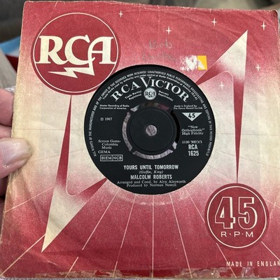 MALCOLM ROBERTS - Yours Until Tomorrow 7  Single Vinyl 1967 RCA 1625 Vg+