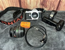 VTG Pentax ME SUPER 35mm SLR Camera Kit w/F Zoom 37-70 Lens,Accessories Untested