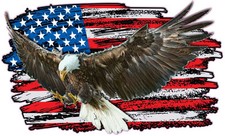 Eagle Worn American Flag Decal