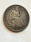 1854 Seated Liberty Silver Half Dollar with Arrows High Grade Free US Shipping