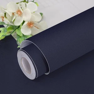 Navy Blue Peel and Stick Wallpaper Dark Blue Contact Paper 15.7inch x  - Picture 1 of 1