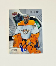 Juuse Saros IP Signed Upper Deck 2022 Allure Autographed Predators PSA COA