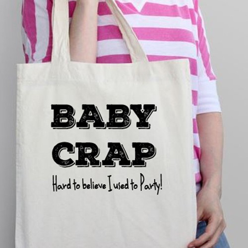 Baby Crap I used to Party Tote Bag Changing Nappy Shower New Shopper Gift Funny - Picture 1 of 11