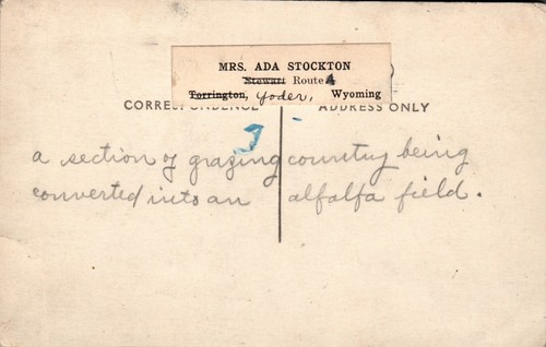 POSTKARTE RPPC ABSCHNITT DES WEIDELANDES WIRD NACH LUFZERNE WYOMING - Bild 2 von 2