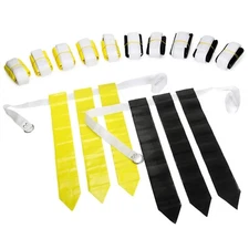 Flag Football Set - 12 Belts + 36 Flags (18 Black Flags & 18 Yellow Flags)