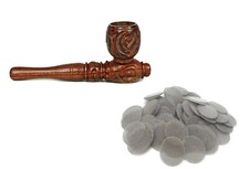 Hand Carved Smoking Pipe with Filter Screen Rose Wood Small Size 10.5cm UK