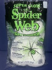 Fun World Super Stretch Spider Web Decoration Glows In The Dark 165 Sq Ft Bag