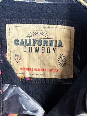 California Cowboy S High Water Shirt Hawaiian Tropical Blue Floral