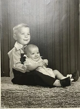 Vintage Photograph Kenny And David Wagner Photo Of Two Young Boy Brothers 