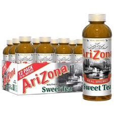 AriZona Real Brewed Sweet Tea Pack of 12 16 Fl Oz Bottles Refreshing Drink