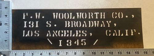 Woolworth Store: S. Broadway, Los Angeles, CA Shipping Crate Stencil Sign 1930's - Picture 10 of 12