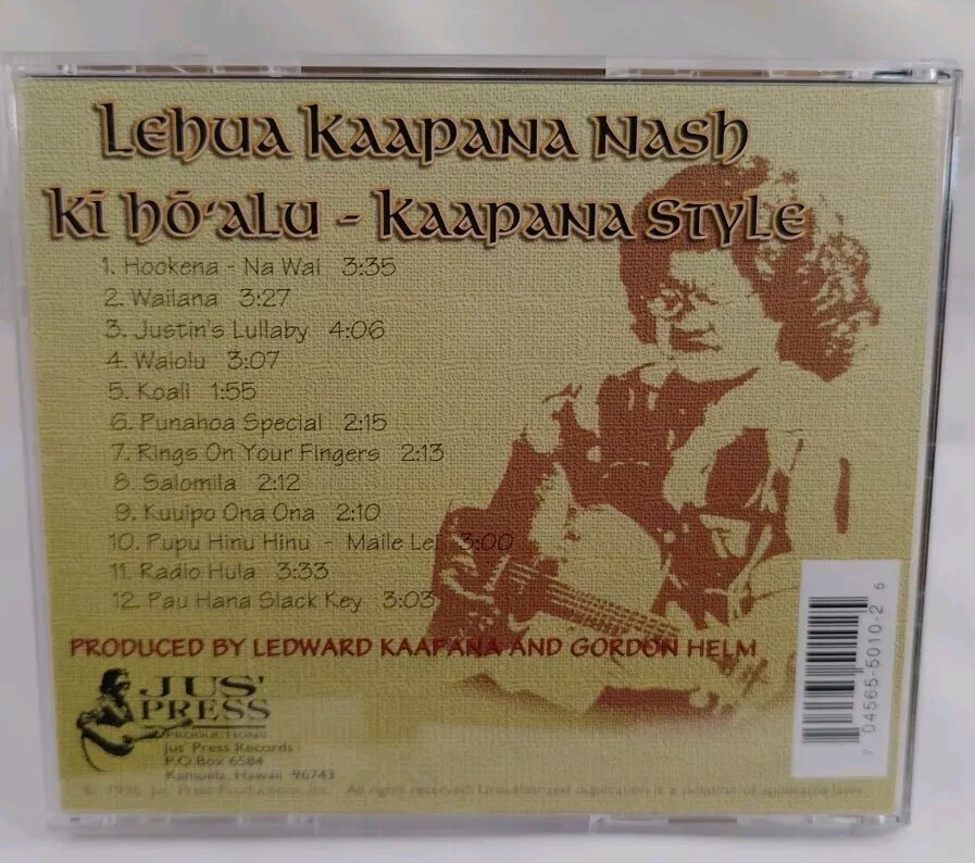 kaaaa ページ　SCLO-139/CD LEHUA KAAPANA NASH - KI HO'ALU KAAPANA STYLE ORIGINAL HAWAIIAN CD