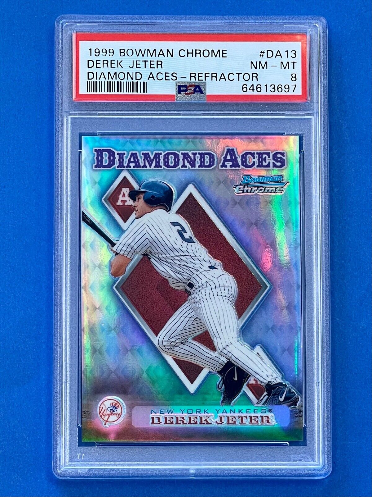 1999 Bowman Chrome Diamond Aces Refractor Derek Jeter DA13 PSA 8 NM-Mint Yankees