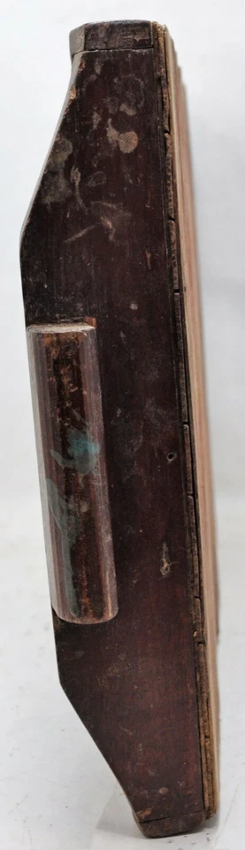 Bandeja de servir de vidro antiga de madeira original antiga feita à mão pintada finamente - Imagem 4 de 4