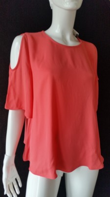 HALLHUBER Bluse flamingo schulterfrei Gr. 42--UK14**NEU