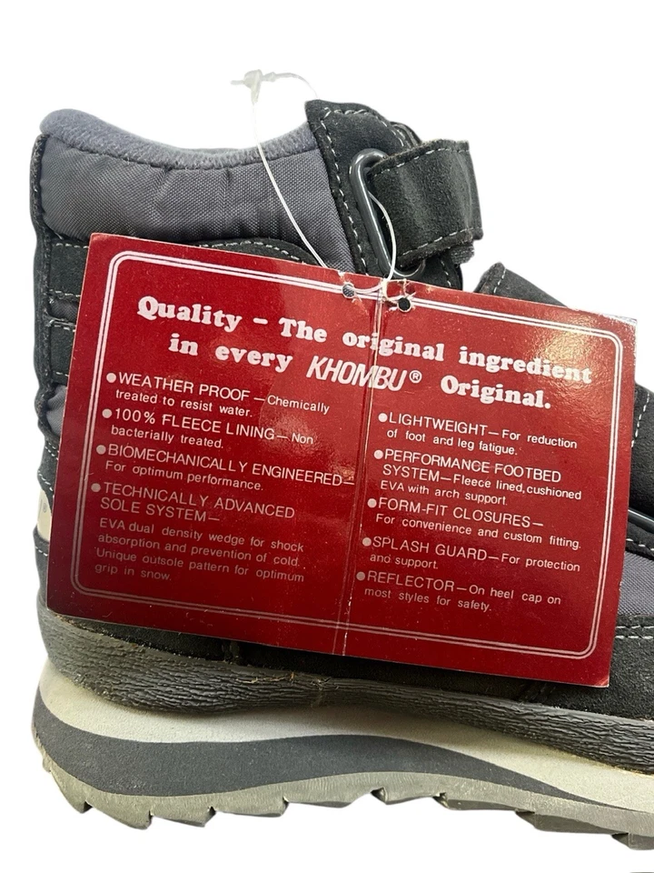 vintage khombu explorer winter snow boots youth big kids sz 3 deadstock NIB 80s - Image 3 of 4