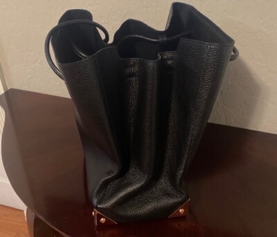 Alexander Wang Prisma Tote Bag Large Black Pebbled Leather Tote