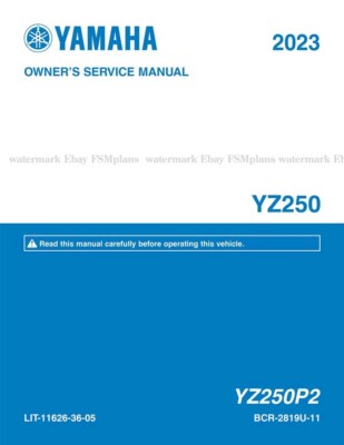 Yamaha YZ250 2023 2-Stroke Repair Workshop Service Manual LIT