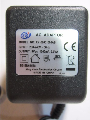 9V Mains AC-AC Adaptor for Digitech RP250 H-PRO PS0913B 9VAC 1300mA Power Supply - Picture 1 of 3