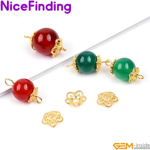 Beads Craft Jewelry Findings S925 Sterling Silver Flower Spacer Bead Cap 10pcs - Picture 2 of 47