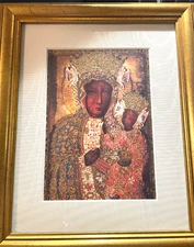 Jasna Gora The Shrine of our Lady of Czestchowa. Icon 9" by 11" Gold Color