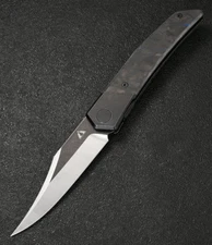 CMB Made Knives Zetsu Folding Knife 3.62" M390 Steel Blade Titanium/Carbon Fiber