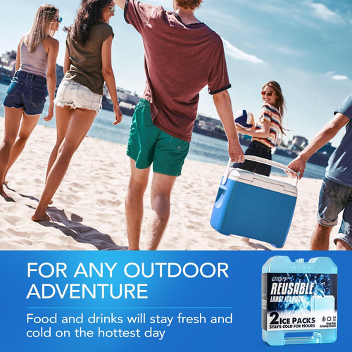 Large Reusable Ice Packs for Cooler with Handle (4 Pack) Long Lasting Coolness - 第 5/12 張圖片