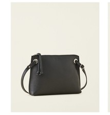 Roots Canada Edie Handbag Crossbody Black Leather 