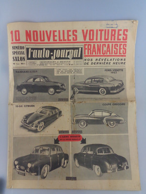 l´auto journal No 63 Oct. 1952 - 10 nouvelles Voitures Francaises (7813)