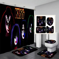 Kiss Band Music Print Waterproof Ver5 Bathroom Sets, Shower Curtain Sets