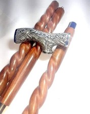 Beautiful Rosewood Designer Spiral Styled Wooden Walking Stick with Handmade