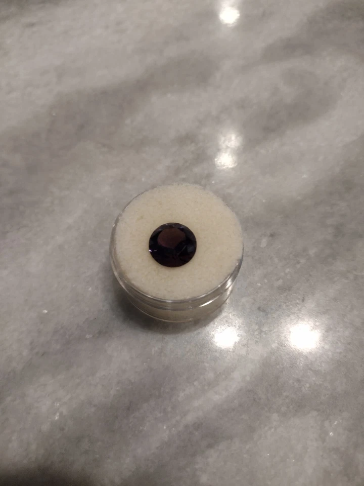 Pedra preciosa brilhante corte redondo solta roxa profunda ametista 9,8 mm limpeza para os olhos - Imagem 4 de 4