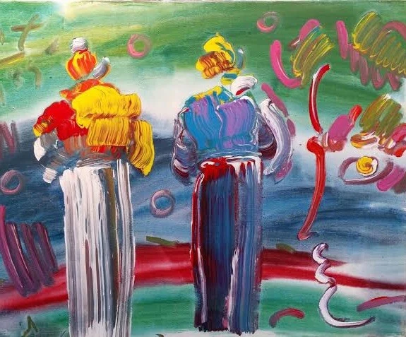 Pintura al óleo sobre lienzo firmada por Peter Max (hecha a mano) 16x24 en arte pop. Foto 3 de 4