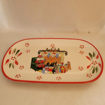 Temptations Medium Baking/Microwave Tray Santa Relaxing 12'' (1J)