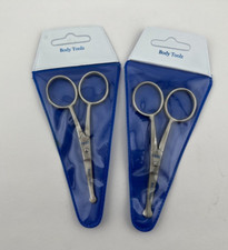 BODY TOOLZ Stainless Steal Blunt Tip Scissor, Nose Ear Hair / Baby Scissors 2pk