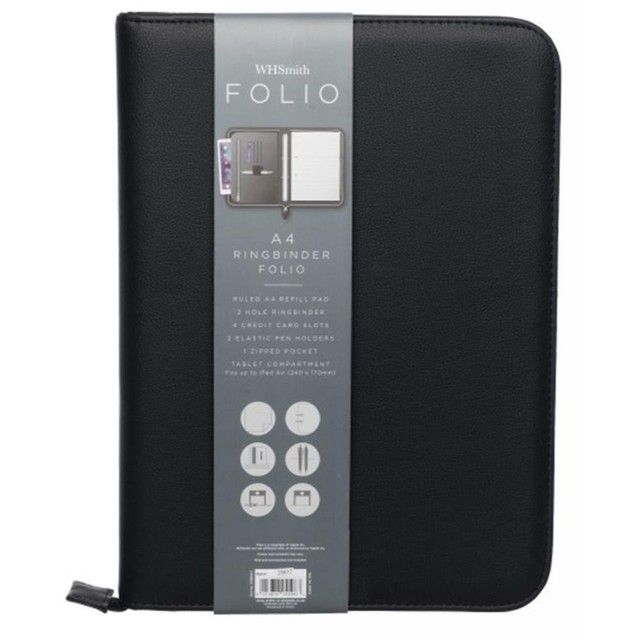 WHSmith Expanding A4 Folio Organiser Purple With 2 Ring Binder Mechanism