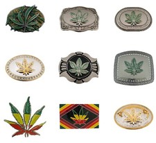 Marijuana Leaf Pot Hippie Stoner cannabis Weed Ganja Grass Herb Belt Buckle Goth