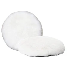 Wool Polishing Pad 7 Inches Soft Sheepskin Buffing Pads With Hook And Loop Back 