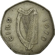 #449153 M&uuml;nze, IRELAND REPUBLIC, 50 Pence, 1970, SS, Copper-nickel, KM:24