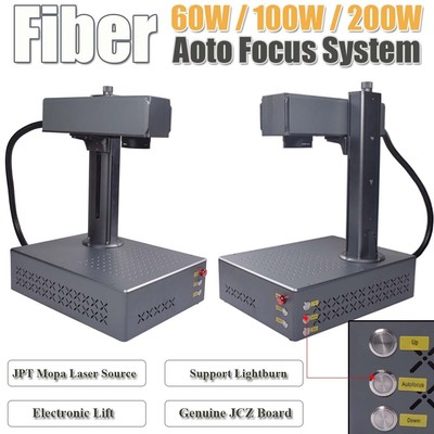 60W/100W/200W JPT M7 Mopa Fiber Laser Engraver Machine Color Marking Auto Focus