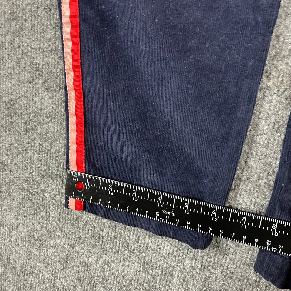 Pantalones Sundry Mujer Talla 28 Azul Marino Pana Rojo Rayas Detalle Lateral Informales Cónicos Foto 2 de 4