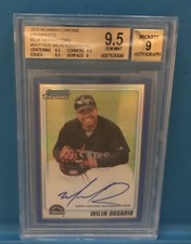 2010 BOWMAN CHROME WILIN ROSARIO RC BLUE REFRACTOR AUTO BECKETT GRADED 9.5