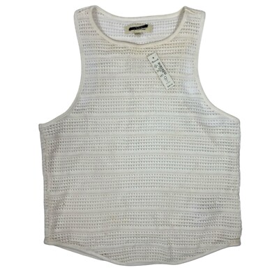 Madewell Crochet Knit Cutaway Tank Top Sz XS Ivory Cotton Layering Preppy NWT
