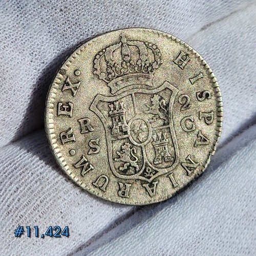 SPAIN 1788 SEVILLE 2 REAL CHARLES III CAROLUS III SPANISH SILVER COLONIAL ERA - Picture 2 of 11