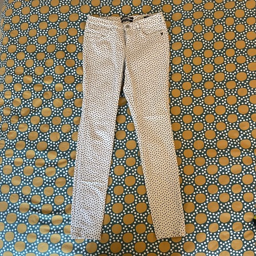 Scotch & Soda la bohemienne mid rise skinny jeans White Black Star Pattern VGC