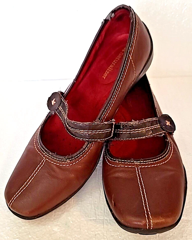 Naturalizer Shoes 7 1/2 M Womens Calva Mary Jane Oxford Brown Cushion Close Toe - Image 4 of 4