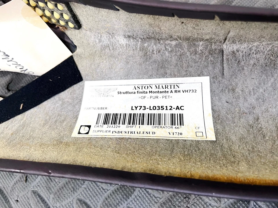 19-23 ASTON MARTIN DB11 FRONT RIGHT PASSENGER SIDE A PILLAR COVER PANEL TRIM OEM - Image 3 of 4