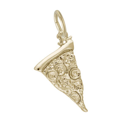 Pizza Slice Charm by Rembrandt 10K or 14K Gold or Sterling Silver